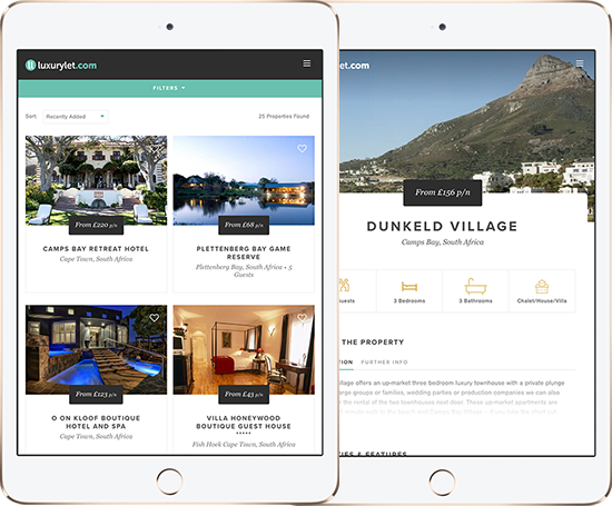 Luxury Let - tablet layouts